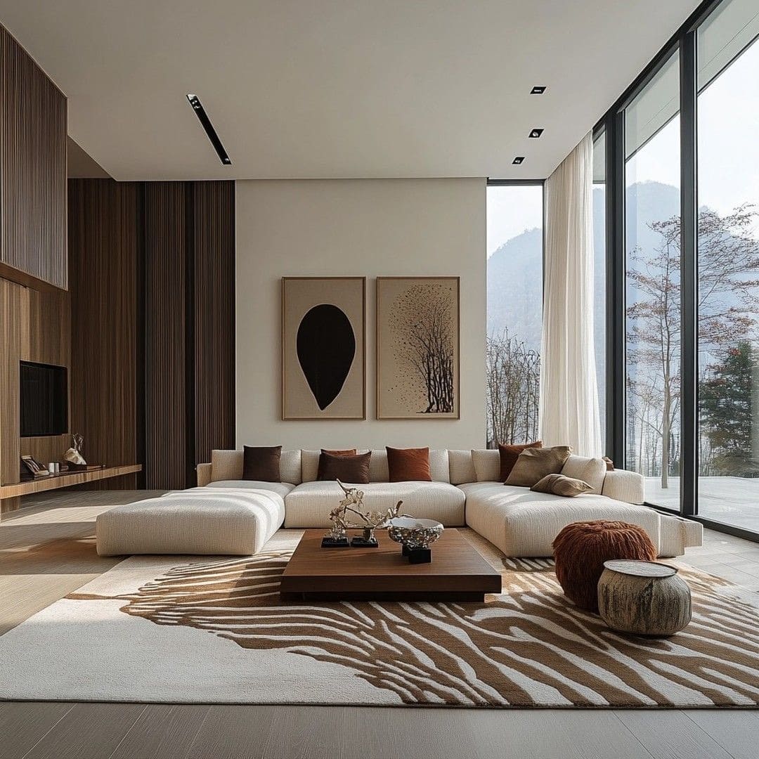 Virtually staged luxury living room with modern furniture | Odesna Studio